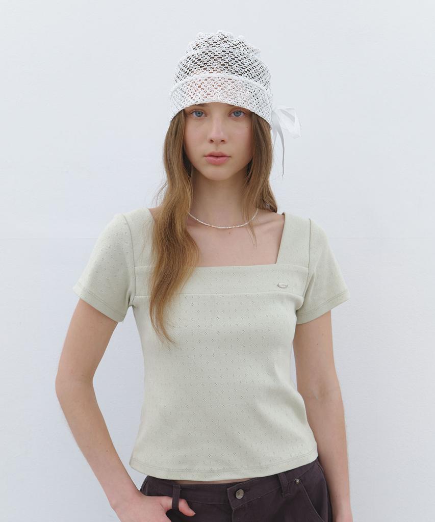 CLUNY Line Point Half Sleeve T-Shirt - Green