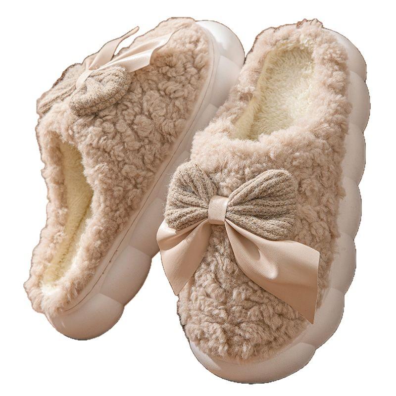 2025 Cute Butterfly Cotton Slippers - Women’s Postpartum Warm Furry Indoor Home Shoes