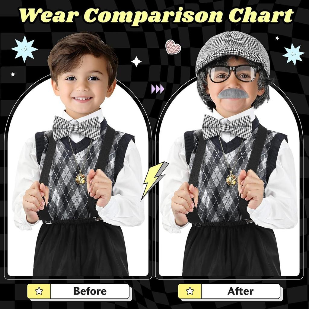 Набор реквизита для костюма дедушки на первые 100 дней в школе, подарки для детских ролевых игр, подходящие к началу школьного сезона