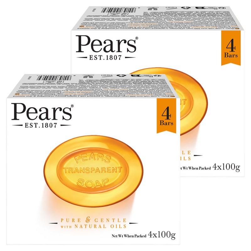 Pears Pure & Gentle with Natural Oil Soap, 100g, 8 pcs