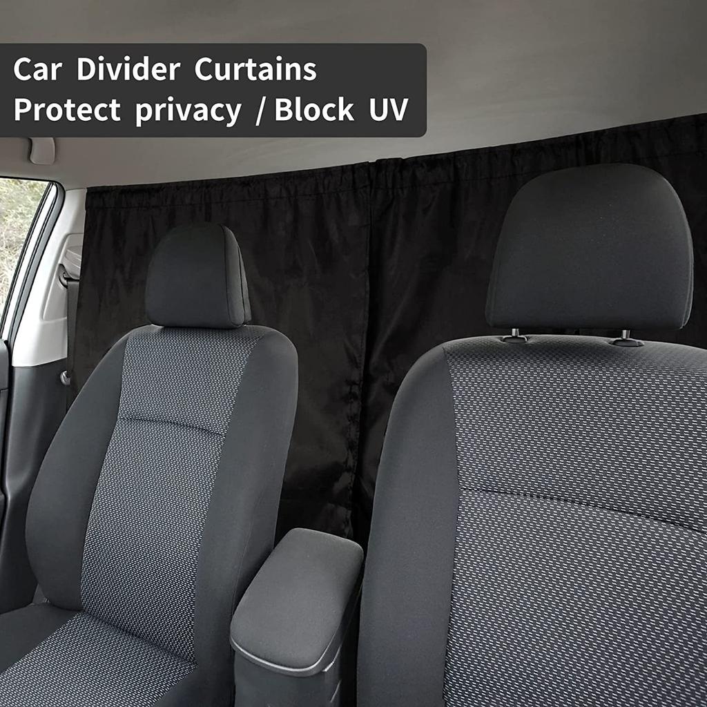 Car Divider Curtain Sun Protection Car Curtain Travel Privacy Removable Front and Rear Car Interior Divider Curtain Sun Visor Heat Protection