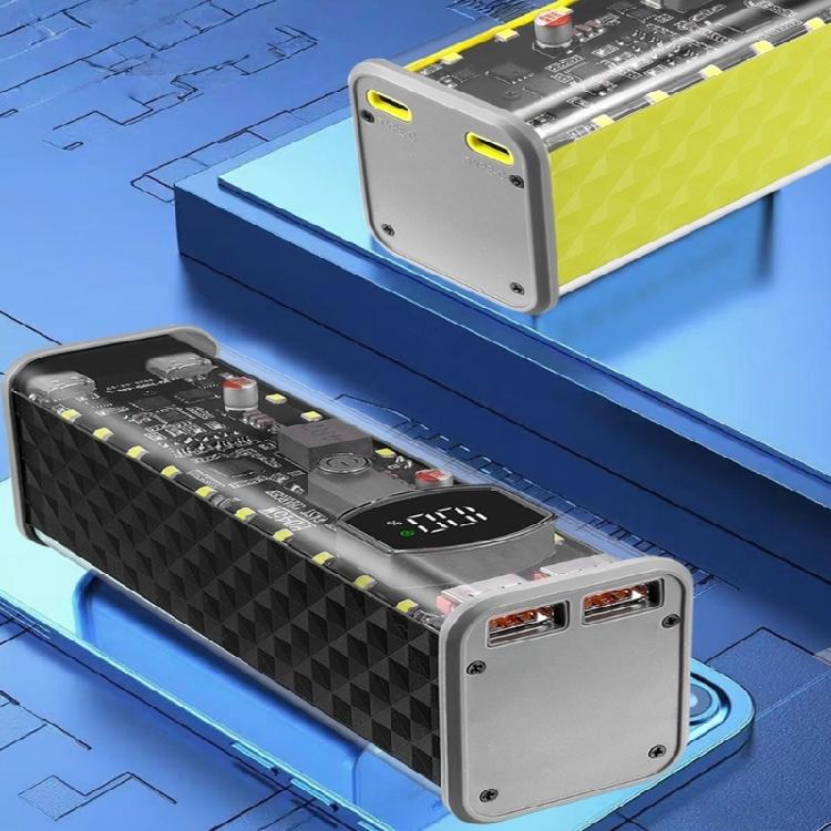 Светодиодная подсветка 45WPD Быстрая зарядка Батарейный отсек Держатель 8x18650 Прозрачный АБС Без пайки