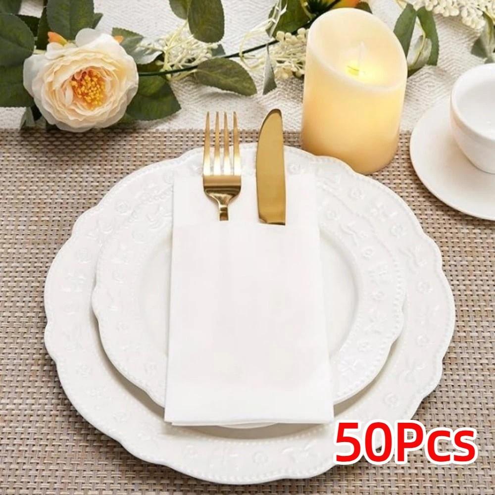 Thicken Prefolded Paper Napkins Hygiene Dinner Napkins Cafe Supplies