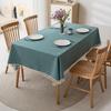 Скатерть из имитации хлопка и льна, водонепроницаемая и маслостойкая, для постоянного использования, легкая роскошь, высококачественная скатерть для журнального столика, прямоугольная, однотонная