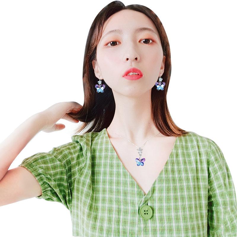 Разноцветный кулон в форме сердца, стеклянные бусины-бабочки, хрустальные подвески в форме звезды для женщин, изготовление ювелирных изделий, ожерелья, серьги, фурнитура