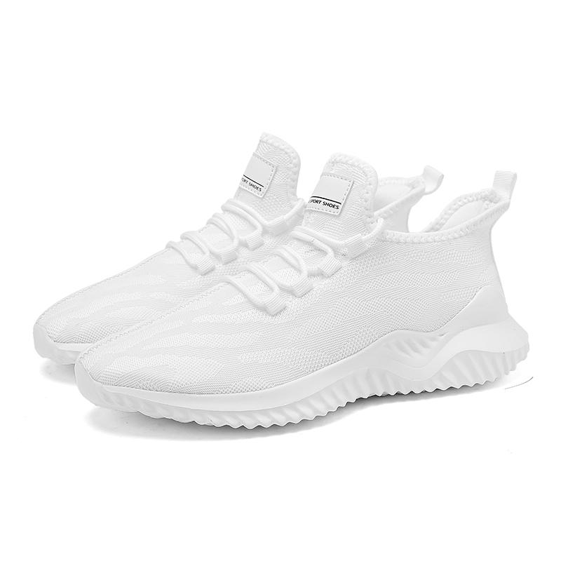 YRZL Men's Mesh Casual Shoes Breathable High Quality Sneakers Trendy Lace-Up Lightweight Black Big Size Walking Man Tenis Shoe