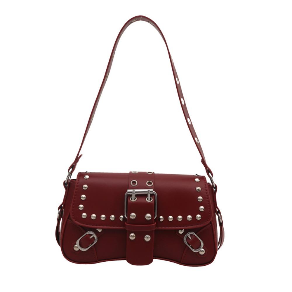 Punk Style Rivet Shoulder Bag Sweet Cool Underarm Bag Casual Tote Bag Party