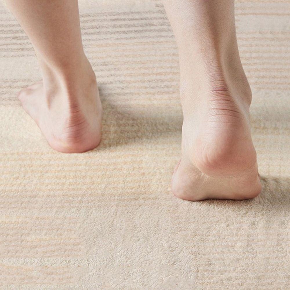 Удобный ковер для спальни в кремовом стиле, минималистичный, мягкий прикроватный коврик, нескользящий, впитывающий, декоративные напольные коврики для дома