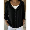 Women S Ruffled V Neck Solid Color Knit Cardigan Casual Autumn Winter Sweater Coat