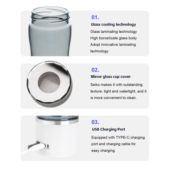 1 комплект, 300 мл, чашка для водородной воды, портативный генератор для бутылок с водородной водой, быстрый электролиз, ионизатор воды для путешествий домой