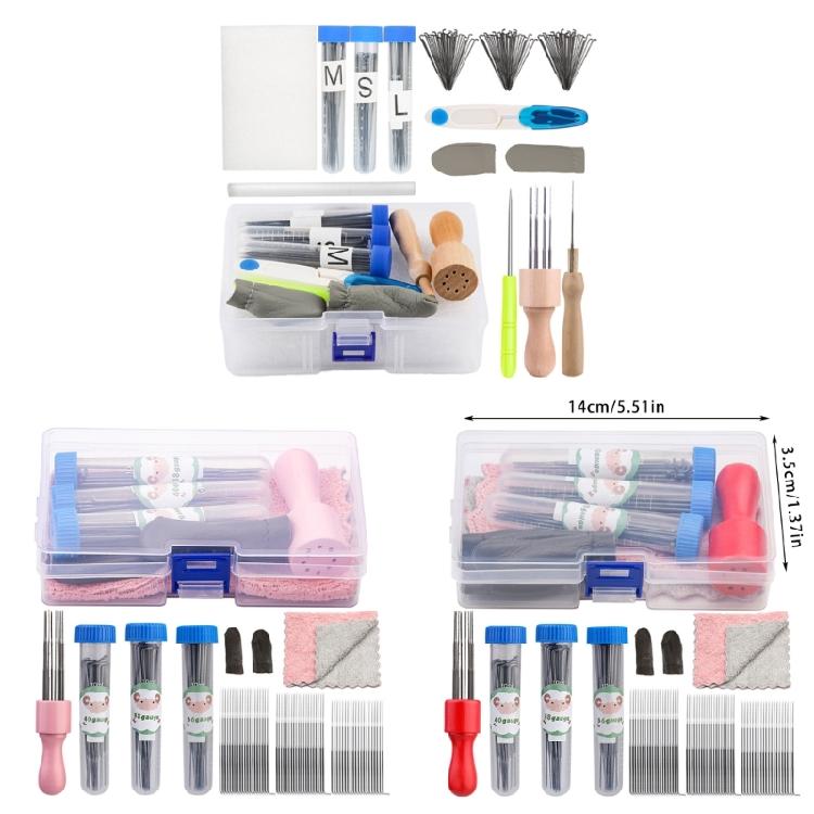 Материалы для фильцевания иглой, Наборы для фильцевания животных, Инструмент для фильцевания шерстью с деревянной ручкой, Напальчники, Трубки для игл