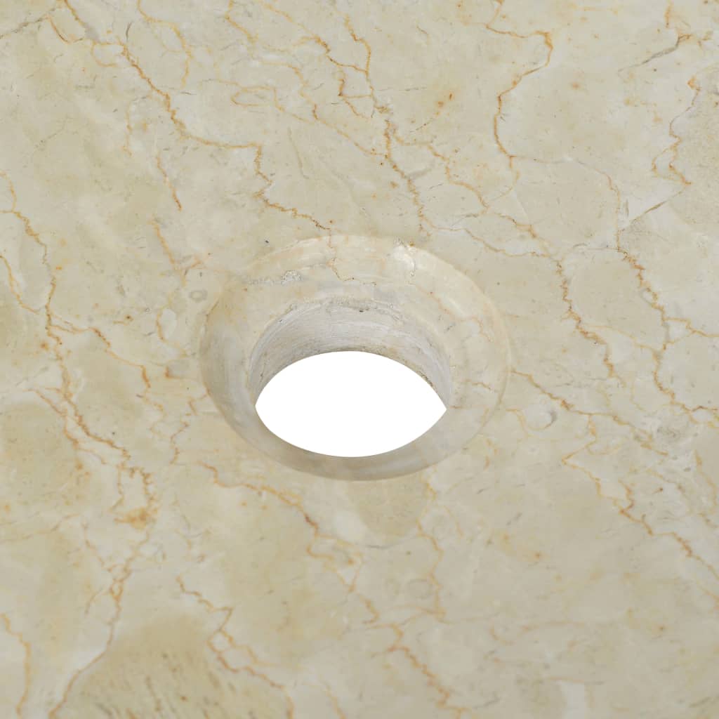 Wash Basin 50 x 35 x 12 cm Cream Colored Marble