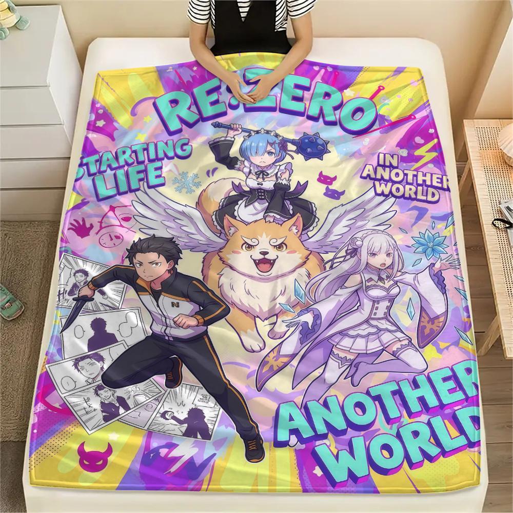ReZero Starting Life in Another World designPrint Flannel Blanket, High quality Comfortable for All Seasons, Home Decor, Warmth and Comfort