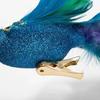 Glittered Turquoise Bird Pendant with Clip Bird Hanging Ornament  Prop