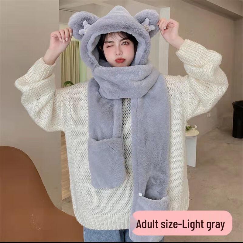 Jumaomao Women's 3-in-1 Winter Scarf, Hat & Gloves Set