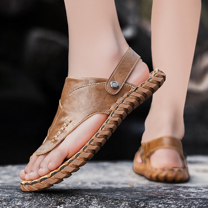 Fashion 2025 Handmade Summer Casual Mens Sandals Soft Sole Non-Slip Design with Breathable Lining Lightweight Comfort for Daily Wear