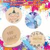 100pcs 2in Round Wooden Slices, Small Discs with Holes for DIY Art & Christmas Ornaments