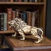 1 шт. Винтажная скульптура в стиле короля, из литой латуни с бронзовой отделкой, с изображением знака зодиака Тигра, настольное украшение из литого металла для декора гостиной или офиса
