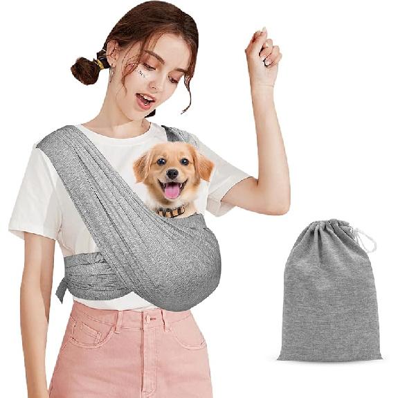 Large Dog Sling Carrier for Small Dogs, Front Facing Carrier for Cats Puppy Sling Wrap Chest, Adjustable Dog Outing Bag, Hands-Free Pet Holder for