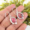 Natural Rhodonite Gemstone 925 Sterling Silver Jewelry Handcrafted Earrings 1.6" EE-163-25