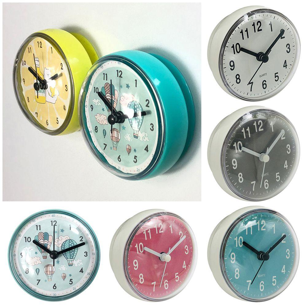 Clock Art Minimalist Battery Powered Mini Sucker Shower Clocks Home Decor Wall Watch Wall Clock
