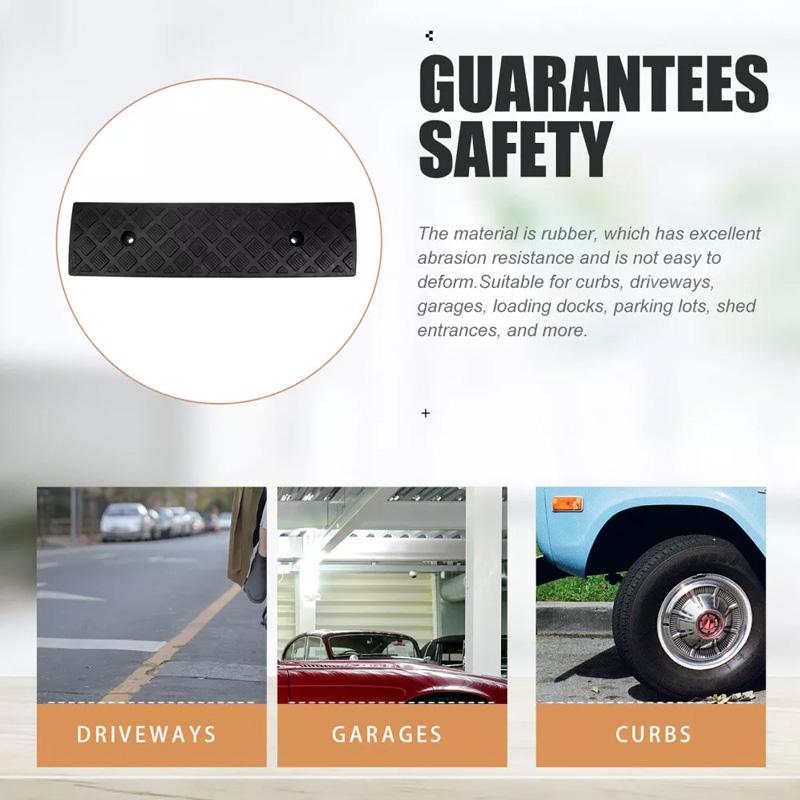 2Pcs/Pack 500*130*30mm Sidewalk Threshold Driveway Plastic PE Portable Car Loading Dock Textured Surface Curb Ramp