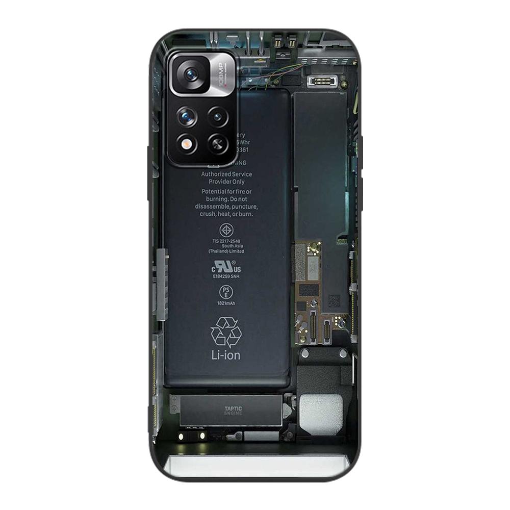 Motherboard Circuit Board Case for Xiaomi Redmi Note 9S 9 11 10 8 Pro 9C 9 K40 9A 7 8T 7A 9T Soft Silicone Black Phone Cover