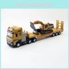 Flat And Trailer Excavator Alloy Model With Acousto Optic Design For Gift Kids