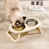 Stainless Steel Elevated Cat Bowl: Foldable Double Bowls for Food & Water, Cervical Protection