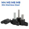 M4 M5 M6 M8 Болты с ручкой для затягивания вручную из нержавеющей стали 304, ручка-барашек Z-образной формы из бакелита, механически регулируемые винты с накатанной головкой