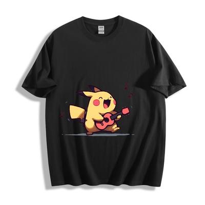 Футболка Pokémon Пикачу Мелодия - Игра на гитаре с нотами Унисекс