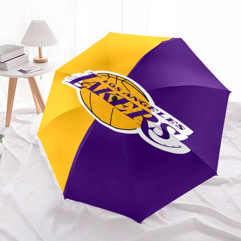 Printed Los Angeles Lakers logo Folding Umbrella,Outdoor,Leisure,And Travel Umbrella,Durable Umbrella Fabric,Birthday And Holiday Gift