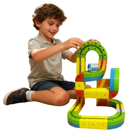 1 Набор Магнитный Трек Поезд Игрушечный Набор Детский DIY Рельсовый Конструктор Бросающий Вызов Гравитации