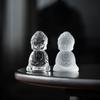 Стеклянные украшения Будды Чань Декорации для журнального столика Аксессуары для чайной церемонии Маленькая статуэтка Будды Спокойный дух Чайные питомцы