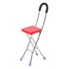 Stainless Steel Folding Crutch Stool Walking Cane Four Legs Walking Stick Chair