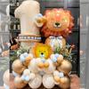 Jungle Safari Animal Lion Number Balloons Set For Kids 1 2 3 Year Birthday Party Decorations Wild One Avocado Green Globos