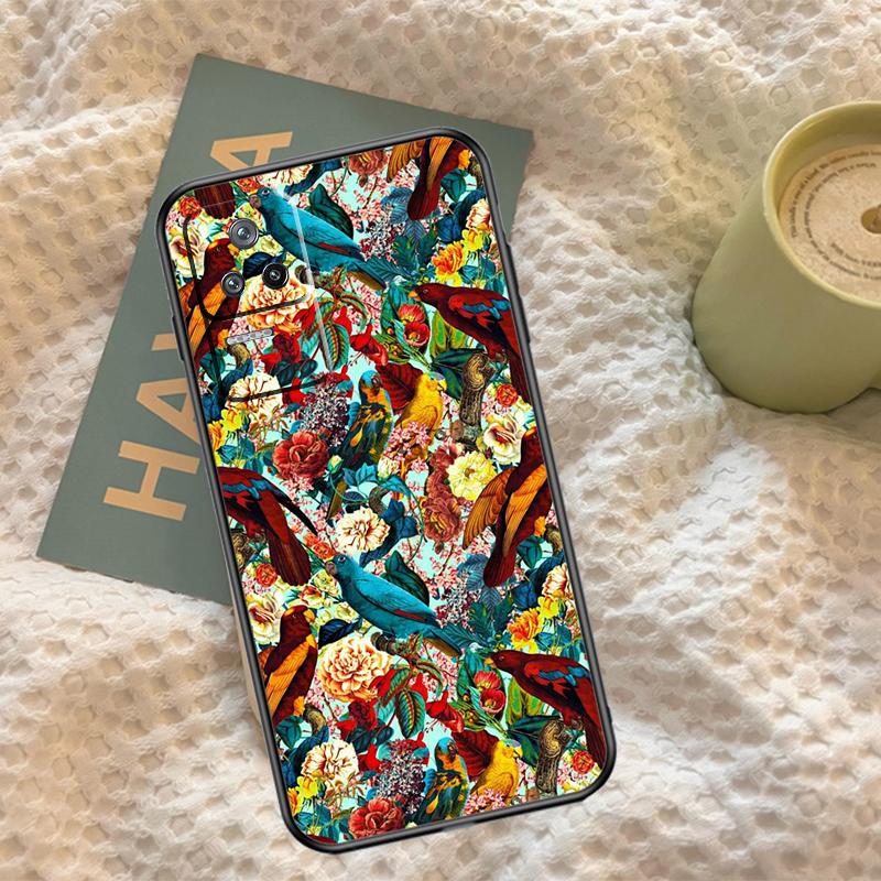 Garden Birds Vintage Tropical FLORAL Case For Xiaomi 14T 13T Pro 11T 12T 13 14 15 Ultra POCO X7 Pro X3 X5 X6 F5 F6 M6 Pro Cover