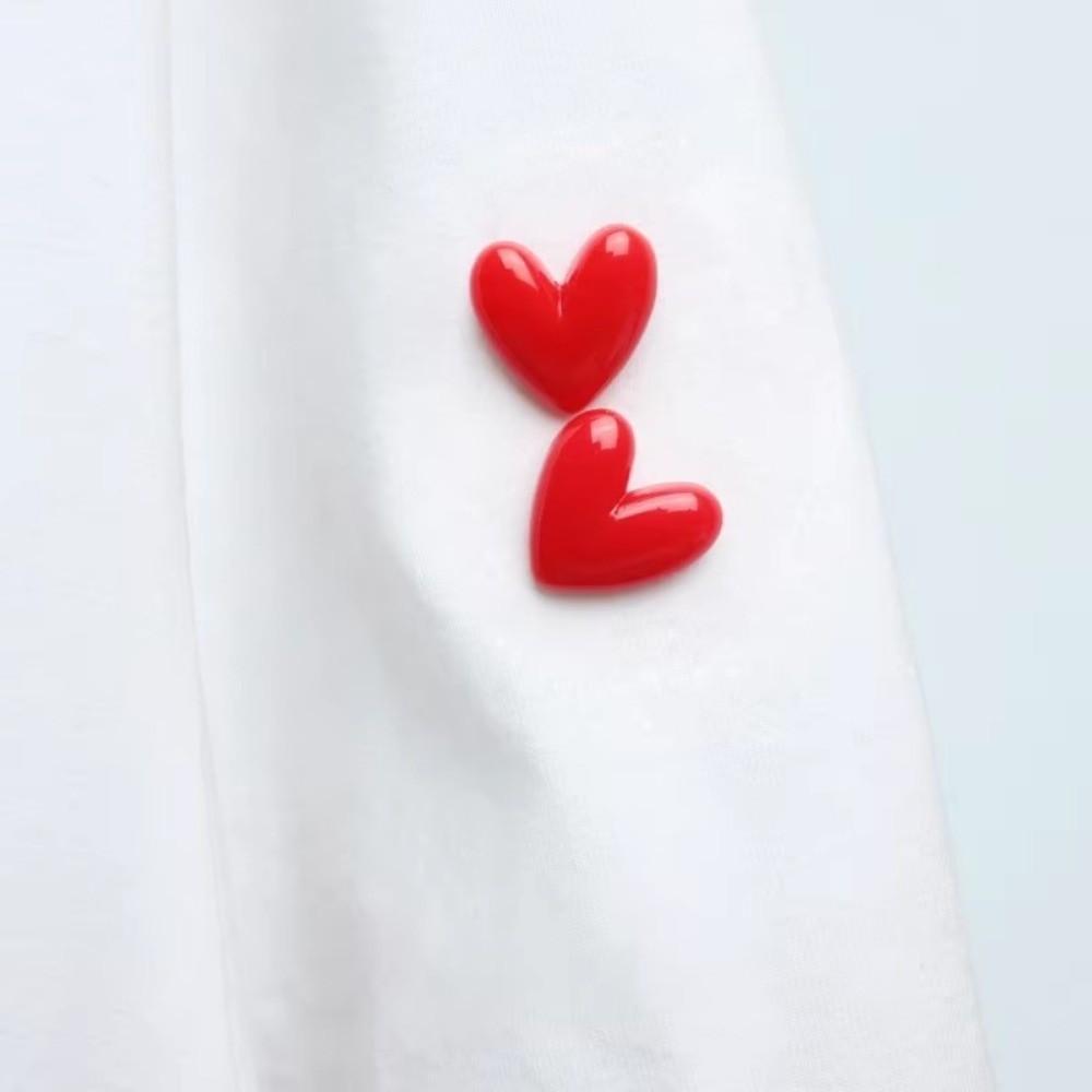 DIY Love Lapel Pin Mini Red Heart Badge Pin Romantic Heart Brooch Women Men