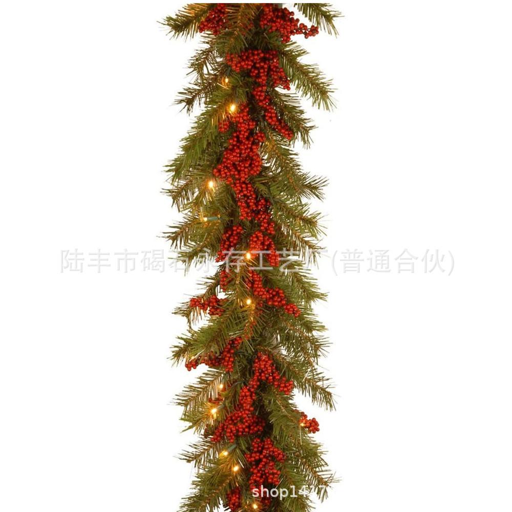 Poinsettia Wreath 180 cm / 2.7 m Christmas Wreath Vines Festive Party Decorations Home Decor for Fireplaces and Staircases