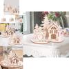 Elegant Nordic 3d Wooden Christmas Tree House Puzzle Delightful Tabletop Decor