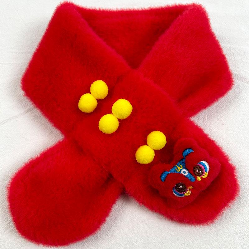 Children's Festive Winter Scarf - Warm, Thick Chinese Style Neck Gaiter for Boys and Girls