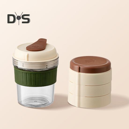 Портативная кофеварка для холодного заваривания с 3 штабелируемыми лотками для льда Бутылка-заварник из тритана без бисфенола А для холодного чая/холодного заваривания Термостойкая дорожная кружка для спортзала