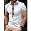 3D винтажная этническая рубашка поло в стиле casual, мужская, большого размера, с коротким рукавом, на молнии, с принтом, модная спортивная рубашка поло для активного отдыха