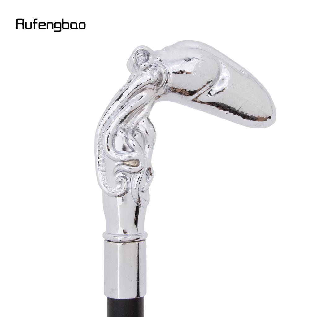 White Octopus Fish Squid Walking Cane Fashion Decorative Walking Stick Gentleman Elegant Cosplay Cane Knob Crosier 93cm