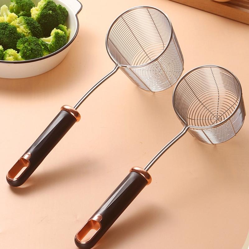 Stainless Steel Colander Deepening Skimmer Ergonomic Handle Colander Spoon Household Kitchen Cooking Accessories