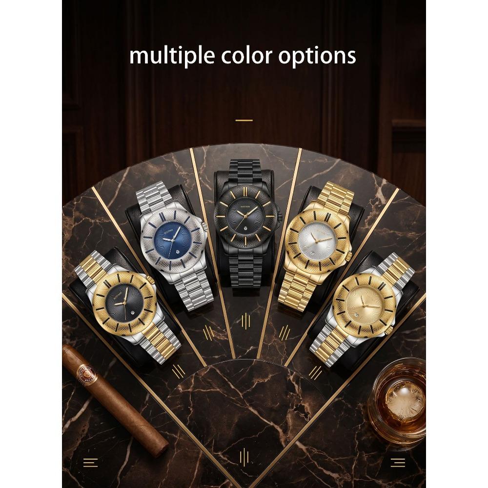 Men's Snake Pattern Quartz Watch Fashion Waterproof Luminous Trendy Wristwatch for Men