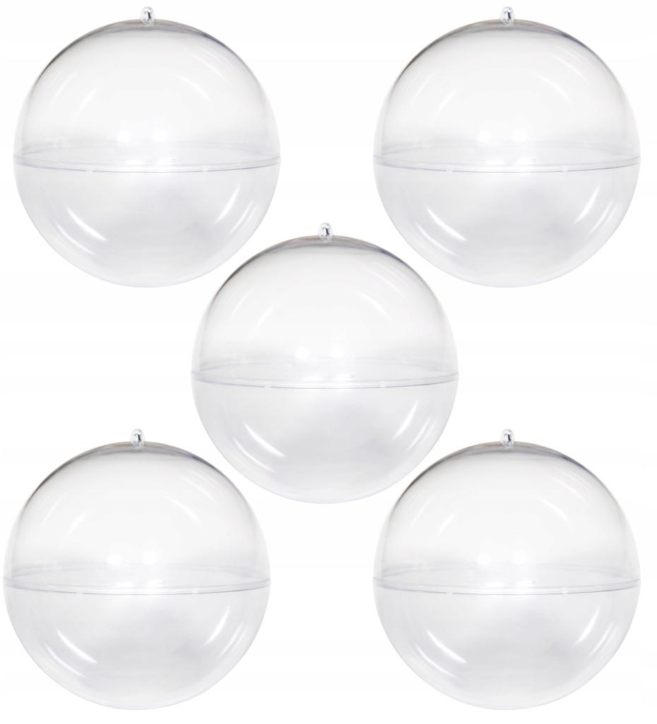 Acrylic Bauble Closed From the Top, 5 Pieces, 12cm