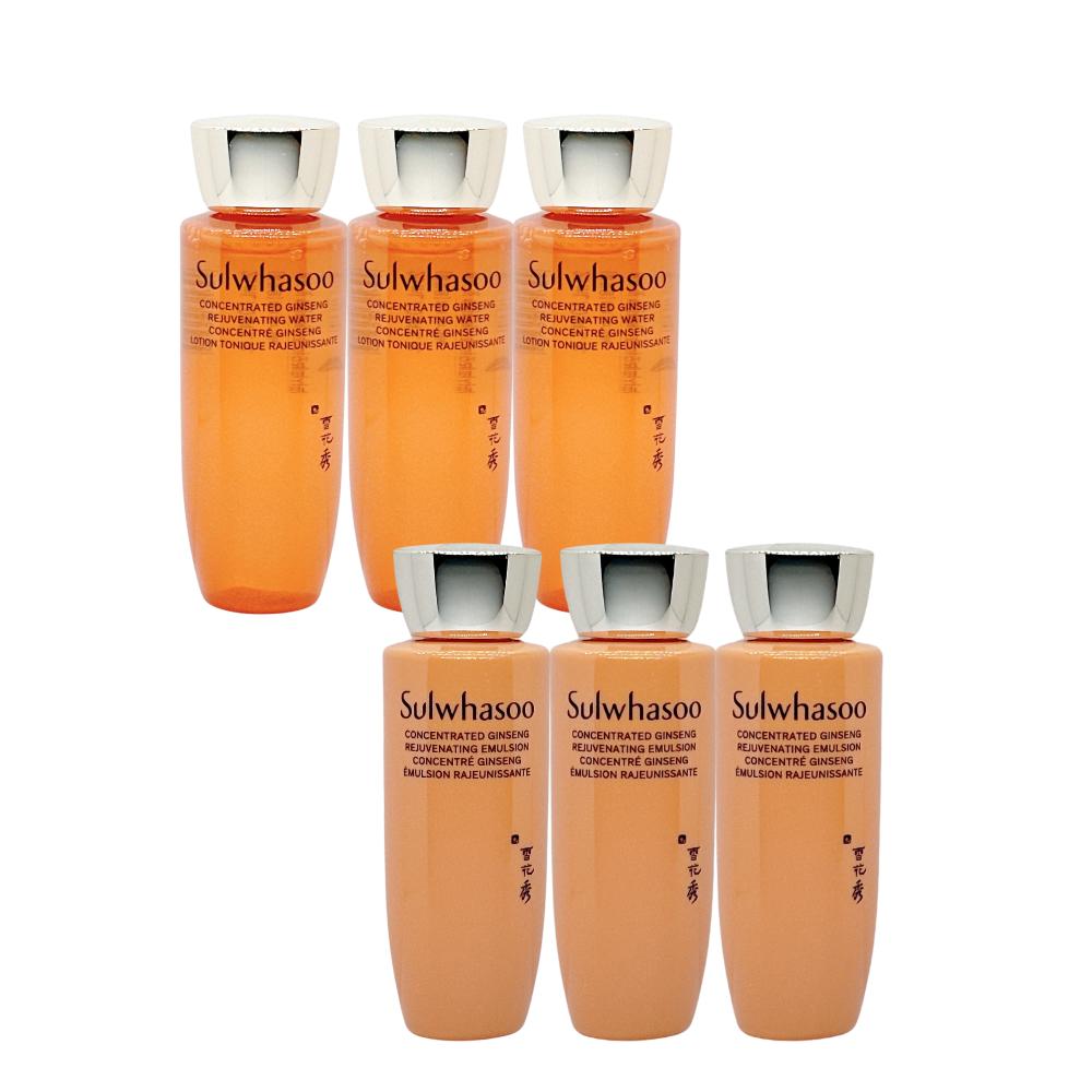 Sulwhasoo Концентрированный омолаживающий женьшень (Вода 25 мл X 3 шт.) + (Эмульсия 25 мл X 3 шт.)