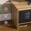 HOMCOM - Meuble TV - Panneau de particules classe E1 - 109x35x38cm - Brun clair, Noir