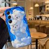 Phone case: 2D flat Samsung Galaxy A34 A35 M05 M06 S20 S22 S21 FE Plus 5G protective case, double little white bears, perfect Christmas and Halloween 